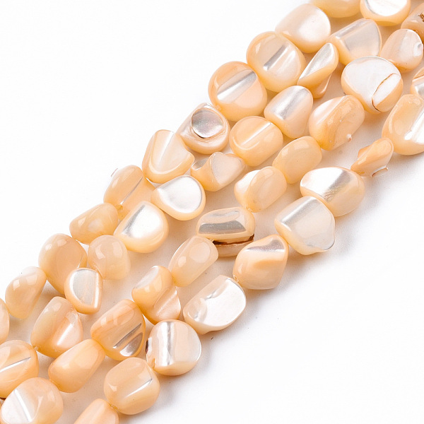 

PandaHall Natural Trochid Shell/Trochus Shell Beads Strands, Dyed, Nuggets, Navajo White, 7.5~10.5x6.5~9.5x4~9mm, Hole: 0.8mm, about...
