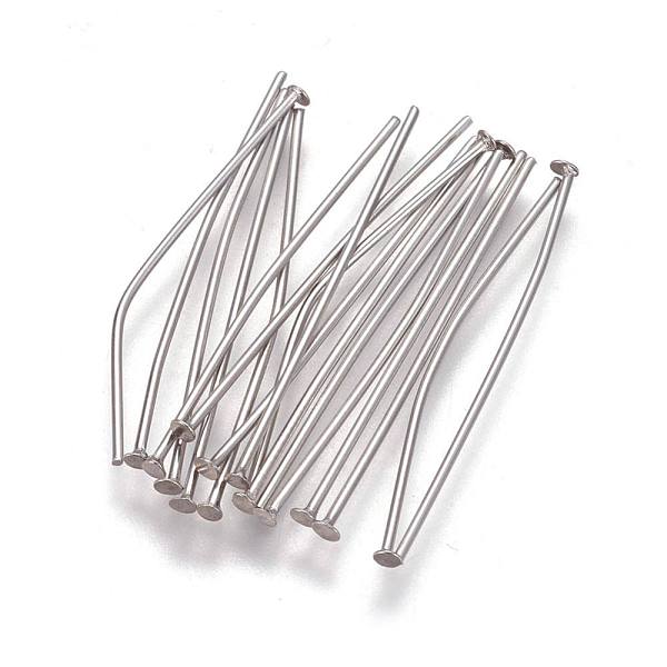 

PandaHall 304 Stainless Steel Flat Head Pins, Stainless Steel Color, 25x0.6mm, Head: 1.5mm 304 Stainless Steel
