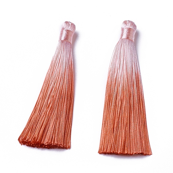 

PandaHall Polyester Tassel Big Pendant Decorations, Chocolate, 80~85x8~20mm Polyester Brown