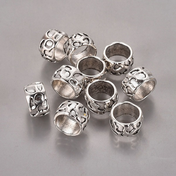 

PandaHall Rondelle Tibetan Style Alloy Beads, Lead Free & Cadmium Free, Large Hole Beads, Antique Silver, 13x8mm, Hole: 10mm Alloy Rondelle