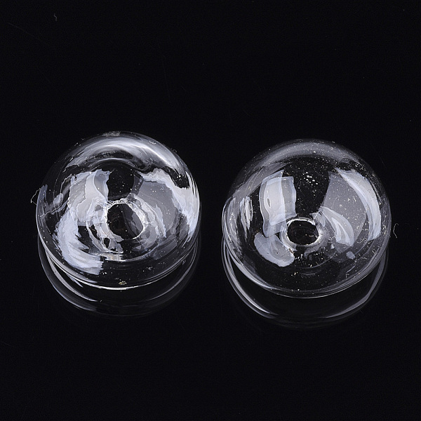 

PandaHall Handmade One Hole Blown Glass Bottles, for Glass Vial Pendants Making, Half Round, Clear, 16x10~10.5mm, Hole: 3~4.5mm Glass Half...