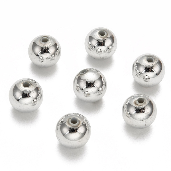 

PandaHall Carnival Celebrations, Mardi Gras Beads, Plating Acrylic Beads, Round, Silver Color, about 12mm in diameter, hole: 2mm, about...