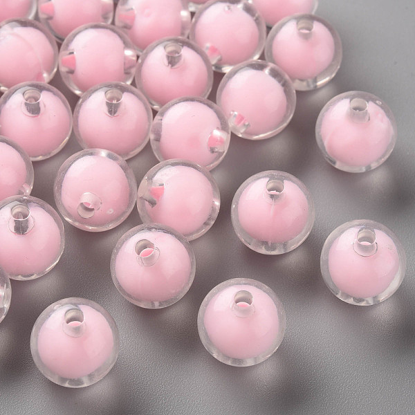 

PandaHall Transparent Acrylic Beads, Bead in Bead, Round, Pink, 11.5x11mm, Hole: 2mm, about 520pcs/500g Acrylic Round Pink