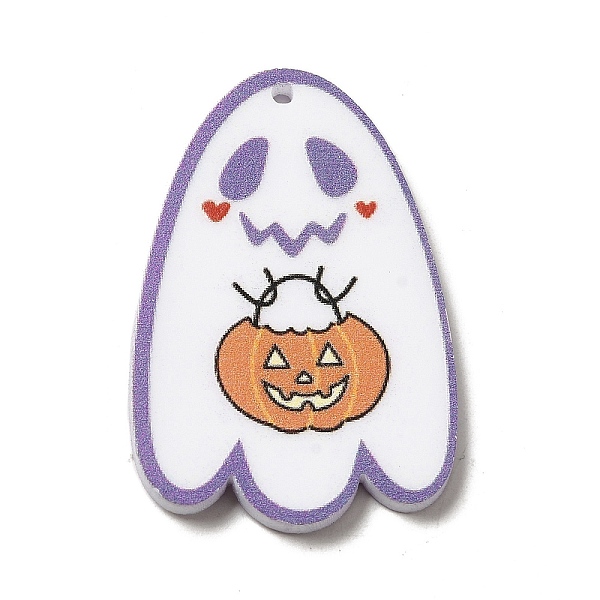 

PandaHall Halloween Acrylic Pendants, Ghost/Cat, White, 27.5x25x2mm, Hole: 1.6mm Acrylic Ghost White