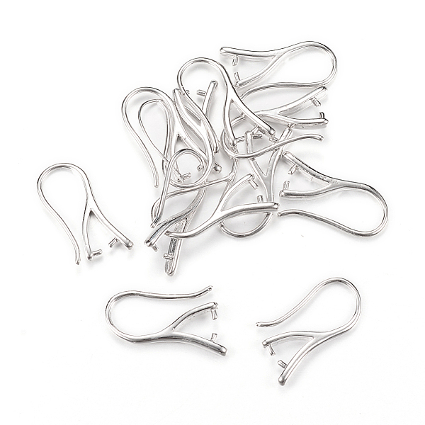 

PandaHall Brass Earring Hooks, Platinum, 20~21x2mm, 18 Gauge, Pin: 1mm Brass
