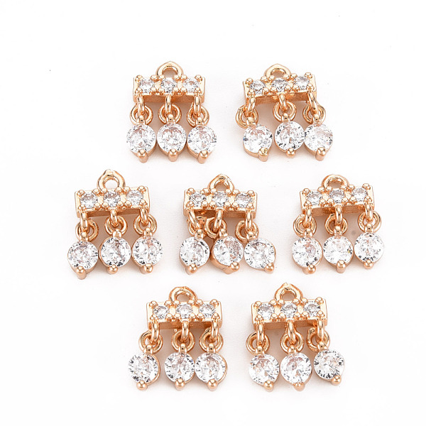 

PandaHall Rack Plating Brass Micro Pave Clear Cubic Zirconia Charms, Long-Lasting Plated, Cadmium Free & Lead Free, Light Gold, 13x10.5x3mm...
