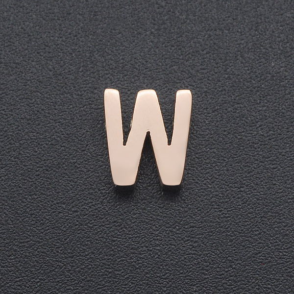

PandaHall 201 Stainless Steel Charms, for Simple Necklaces Making, Laser Cut, Letter, Rose Gold, Letter.W, 8x7x3mm, Hole: 1.8mm 201...