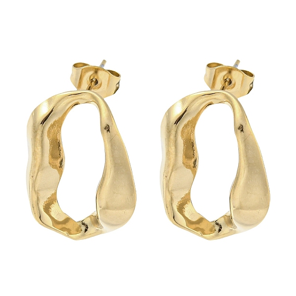 

PandaHall 304 Stainless Steel Stud Earrings, Twist Oval, Golden, 20.5x14.5mm 304 Stainless Steel Oval