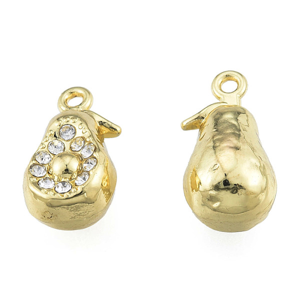 

PandaHall Rack Plating Alloy Pendants, with Crystal Rhinestone, Cadmium Free & Nickel Free & Lead Free, Pear, Light Gold, 16.5x8.5x7mm, Hole..., Clear