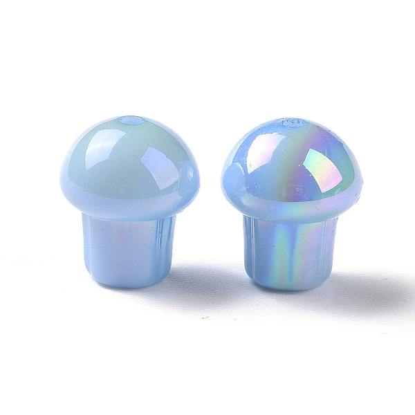 

PandaHall UV Plating Rainbow Iridescent Opaque Acrylic Beads, Mushroom, Cornflower Blue, 14.5x12.5mm, Hole: 1.6mm Acrylic Mushroom