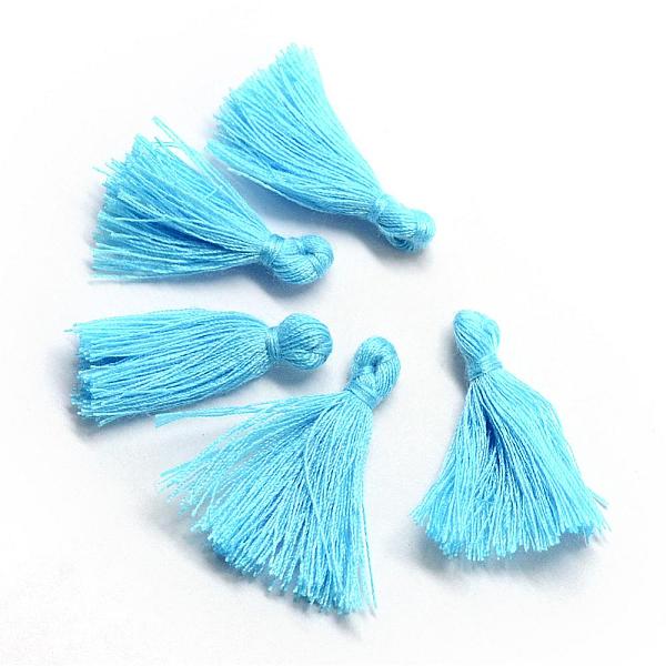 

PandaHall Handmade Polycotton(Polyester Cotton) Tassel Decorations, Pendant Decorations, Deep Sky Blue, 29~35mm Polycotton Blue