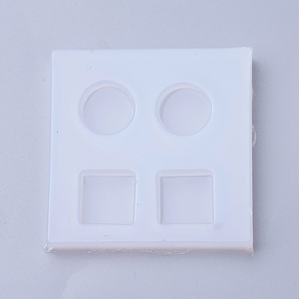 

PandaHall Silicone Molds, Resin Casting Molds, For UV Resin, Epoxy Resin Jewelry Making, Square and Flat Round, White, 48x48x5mm, Inner...