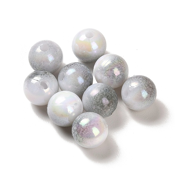 

PandaHall Opaque Acrylic Beads, Gradient Colorful, Round , Light Grey, 8mm, Hole: 1.8mm, about 2083pcs/500g Acrylic Round
