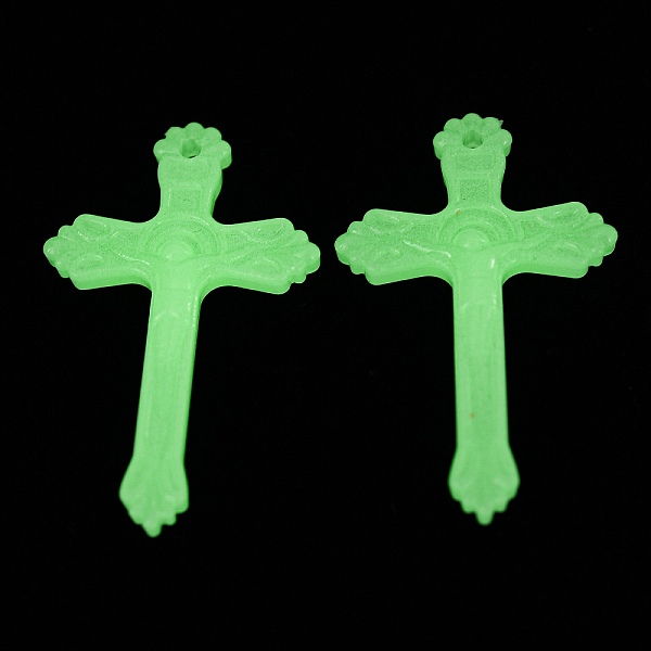 

PandaHall Luminous Transparent Acrylic Pendants, Glow in the Dark, Cross, Mint Cream, 39.5x24.5x4.5mm, Hole: 1.8mm, about 550pcs/500g...