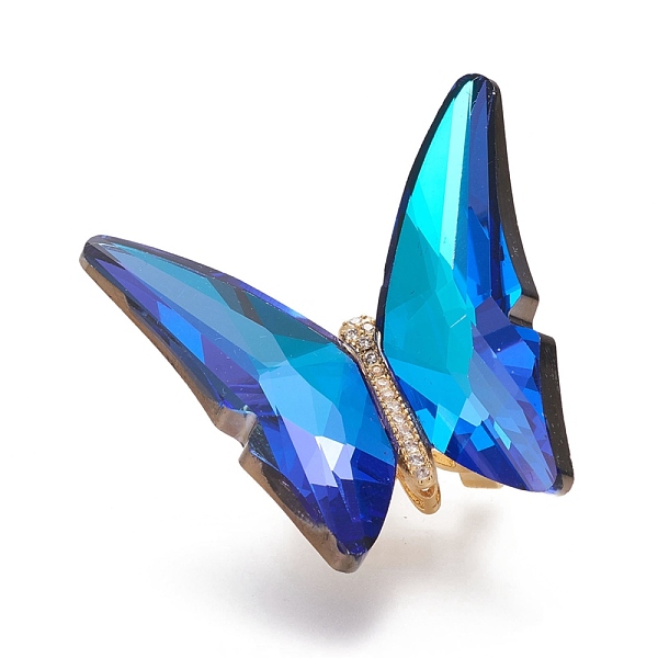 

PandaHall Brass Micro Pave Clear Cubic Zirconia Brooches, with Faceted Glass and Cardboard Boxes, Back Plated, Butterfly, Golden, Blue...