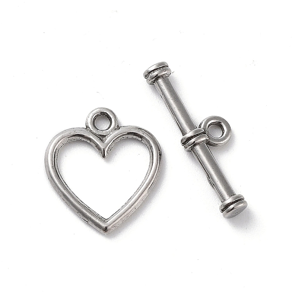 

PandaHall 304 Stainless Steel Toggle Clasps, Heart, Stainless Steel Color, 14x12.5x1.5mm, Hole: 1.5mm, Bar: 6x18x3, Hole: 1.5mm 304...