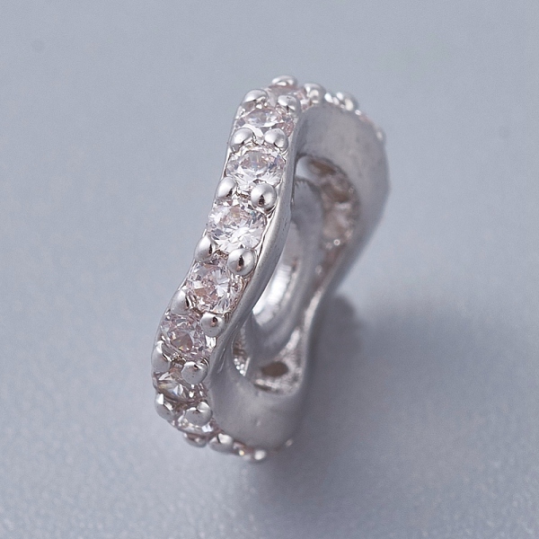 

PandaHall Brass Micro Pave Clear Cubic Zirconia Beads, Long-Lasting Plated, Wave Square, Platinum, 9.5x9.5x2mm, Hole: 2mm Brass+Cubic...