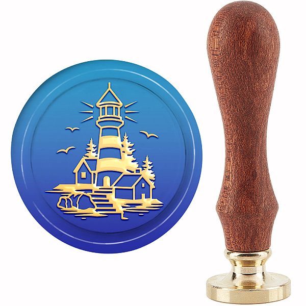 

PandaHall Brass Wax Seal Stamp with Handle, for DIY Scrapbooking, Lighthouse Pattern, 89x30mm Brass Lighthouse