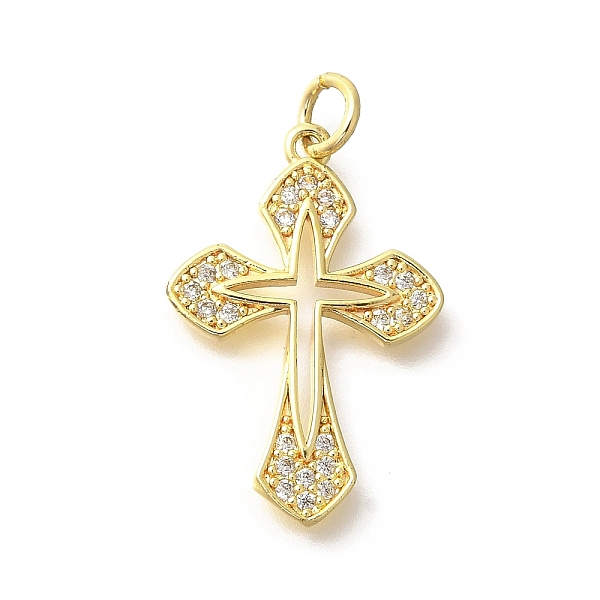 Brass Micro Pave Clear Cubic Zirconia Pendants