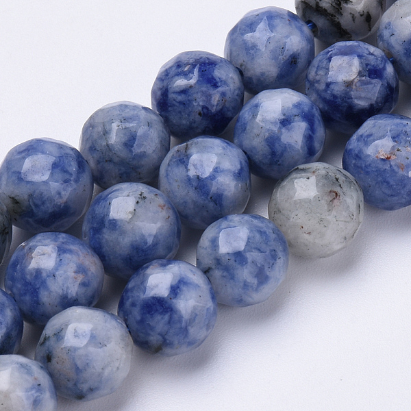 

PandaHall Natural Brazil Sodalite Beads Strands, Faceted, Round, 8mm, Hole: 1.2mm, about 45pcs/strand, 15.3 inch Sodalite Round