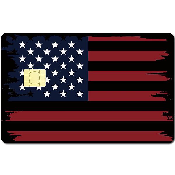 

PandaHall Rectangle PVC Plastic Waterproof Card Stickers, Self-adhesion Card Skin for Bank Card Decor, Flag, 186.3x137.3mm Plastic Flag