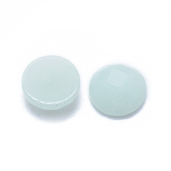 

PandaHall Natural Amazonite Cabochons, Faceted, Half Round/Dome, 6x2.5mm Amazonite Half Round