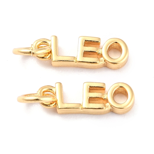 

PandaHall Brass Pendants, with Jump Rings, Long-Lasting Plated, Constellation/Zodiac Sign, Golden, Leo, Leo: 4x12x1.5mm, Hole: 3mm Brass Leo