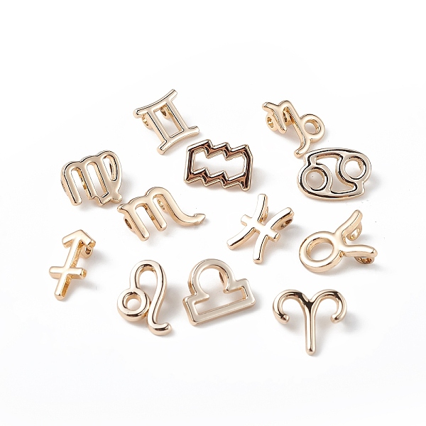 

PandaHall 12Pcs 12 Style Alloy Charms Set, Twelve Constellations Charm, Light Gold, 11~15x8.5~13.5x2.5~6mm, Hole: 2mm, 1pc/style Alloy...