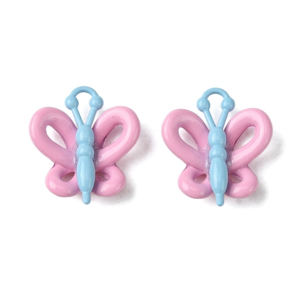 

PandaHall Rack Plating Alloy Pendants, Spray Painted Butterfly Charms, Light Sky Blue, 19x16.5x5mm, Hole: 5x1.5mm Alloy Butterfly