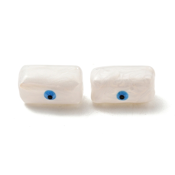 

PandaHall Opaque Glass Beads, with Enamel, Rectangle with Evil Eye Pattern, White, 13x9.5x7mm, Hole: 1.6mm Glass Rectangle White