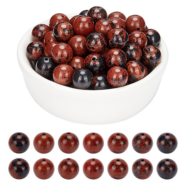 Natural Mahogany Obsidian Beads Strands