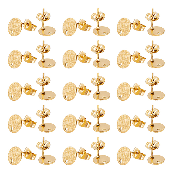 

PandaHall UNICRAFTALE 30pcs 0.8mm Pin Ion Plating 304 Stainless Steel Stud Earring Findings Metal Golden Textured Earrings Posts with Hole...