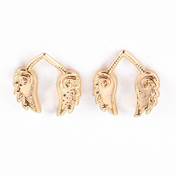 

PandaHall Brass Cabochon Settings, for Enamel, Wing, Nickel Free, Real 18K Gold Plated, 10x9x2mm Brass Wing