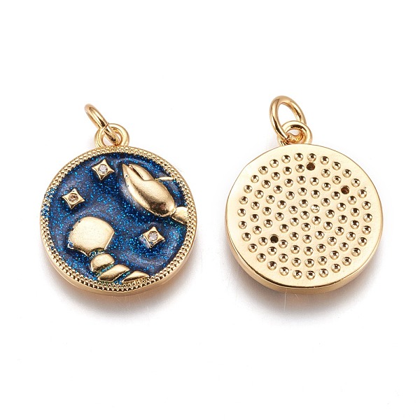 

PandaHall Alloy Enamel Pendants, Cadmium Free & Lead Free, 12 Constellations, Golden, Cancer, 17x14x2mm, Hole: 3mm Alloy Cancer