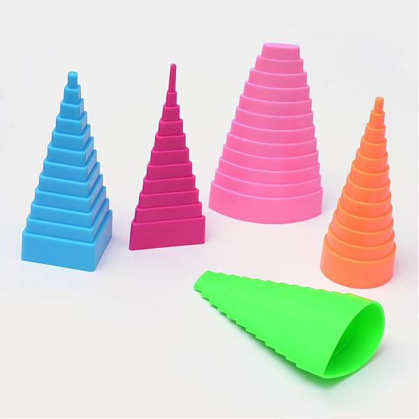 

PandaHall 5Pcs/Set Plastic Border Buddy Quilling Tower Sets DIY Paper Craft, Mixed Color, 130x50~80x40~50mm Plastic Multicolor