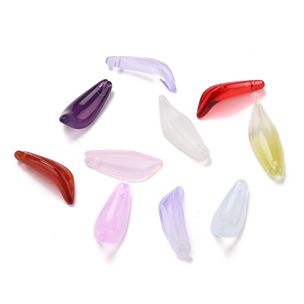 

PandaHall Transparent Glass Pendants, Petaline, Mixed Color, 21.5x8x5mm, Hole: 1mm Glass Petaline Multicolor