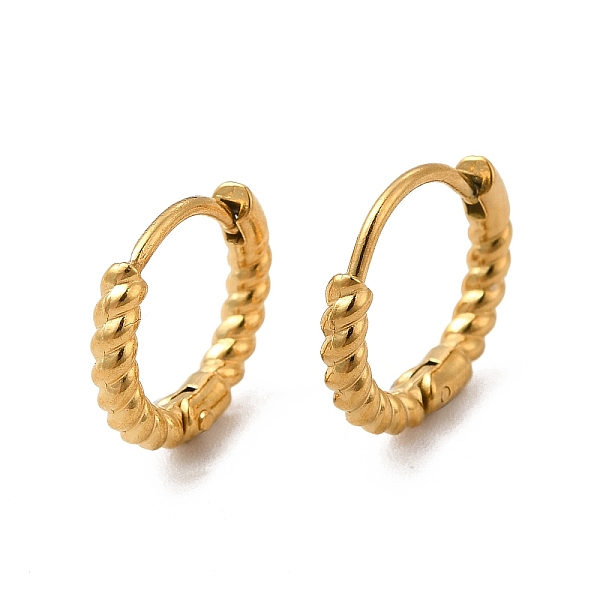 

PandaHall 316 Stainless Steel Hoop Earrings for Women, Real 18K Gold Plated, 11x12.5x2mm, Pin: 0.8mm 316 Surgical Stainless Steel Ring