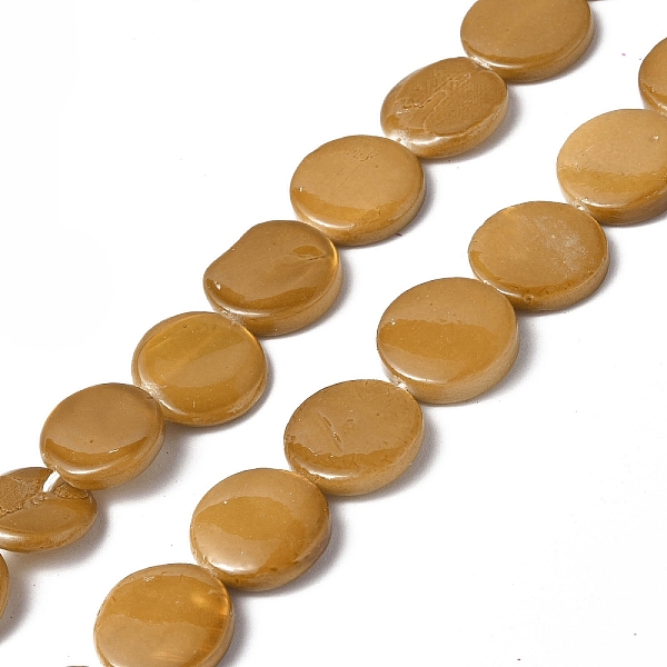 

PandaHall Spray Painted Natural Freshwater Shell Beads Strands, Flat Round, Goldenrod, 12.5x3mm, Hole: 1mm, about 32pcs/strand, 15.63 inch..., Gold
