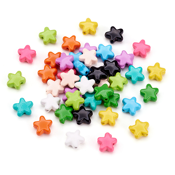 

PandaHall 44Pcs 11 Colors Spray Painted Alloy Beads, Star, Mixed Color, 7x8x3.5mm, Hole: 1~1.2mm, 4pcs/color Alloy Star Multicolor