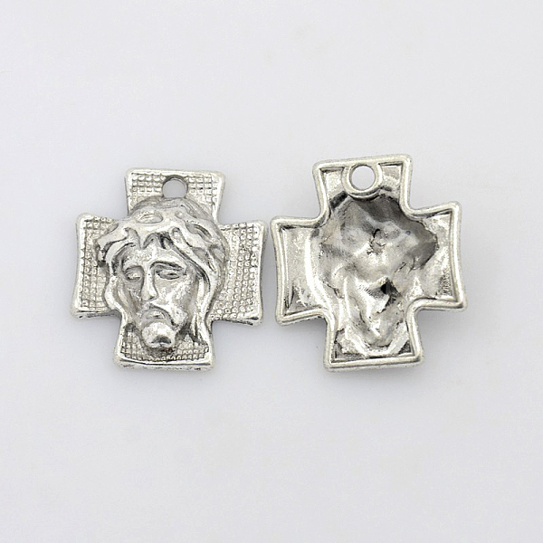 

PandaHall Tibetan Style Alloy Cross with Jesus Alloy Pendants for Easter Jewelry, Lead Free and Cadmium Free, Antique Silver, 23x21x6mm...