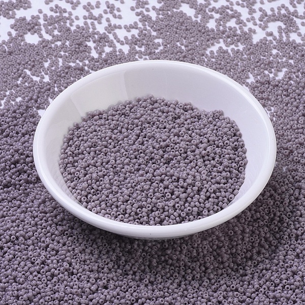 

PandaHall MIYUKI Round Rocailles Beads, Japanese Seed Beads, 11/0, (RR410) Opaque Mauve, 2x1.3mm, Hole: 0.8mm, about 1111pcs/10g Glass..., Purple