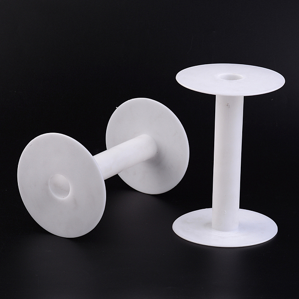 PandaHall Plastic Spools, Wheel, White, 9.3x14cm Plastic White