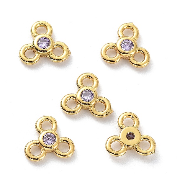 

PandaHall Brass Chandelier Components Links, with Cubic Zirconia, Long-Lasting Plated, Real 18K Gold Plated, Flower, Lead Free & Cadmium..., Purple