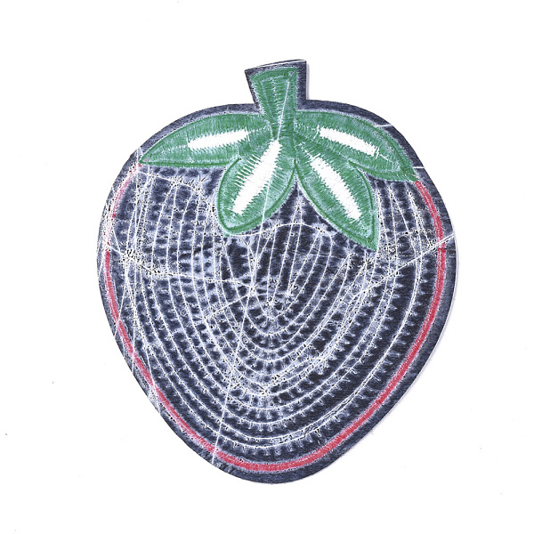 

PandaHall Computerized Embroidery Cloth Iron On Patches, with Paillette, Costume Accessories, Appliques, Strawberry, FireBrick..., Red