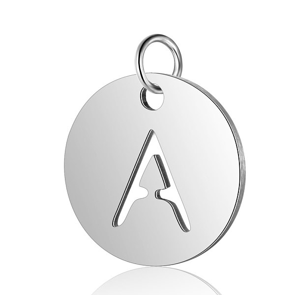 

PandaHall 304 Stainless Steel Charms, Flat Round with Letter, Stainless Steel Color, Letter.A, 12x1mm, Hole: 2.5mm 304 Stainless Steel...