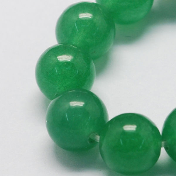 

PandaHall Natural White Jade Bead Strands, Dyed, Round, Medium Sea Green, 12mm, Hole: 1.5mm, about 33pcs/strand, 15.3 inch White Jade Round...