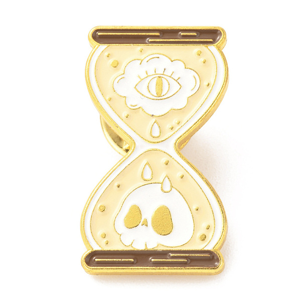 

PandaHall Alloy Enamel Brooches, Enamel Pin, with Butterfly Clutches, Sand Clock, Golden, Champagne Yellow, 29.5x16x10mm Alloy+Enamel