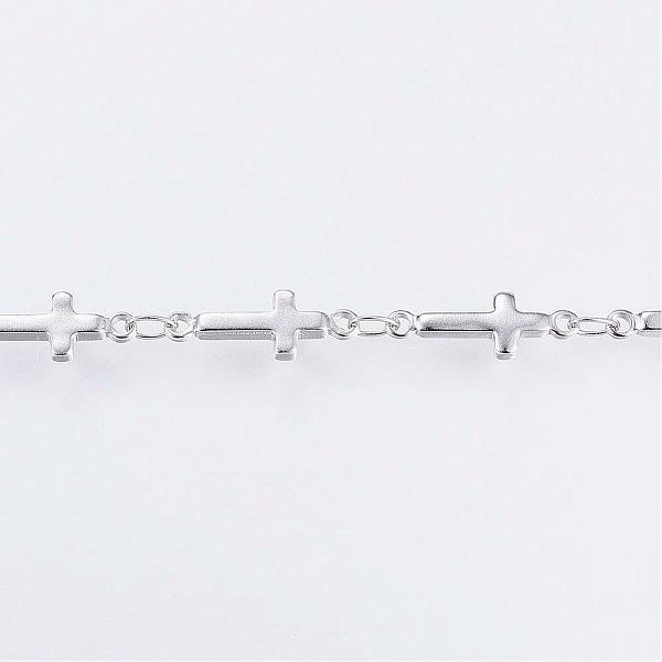

PandaHall Handmade 304 Stainless Steel Bar Link Chains, Soldered, with Spool, Cross, Stainless Steel Color, 13x5x1.5mm, about 32.8 Feet...