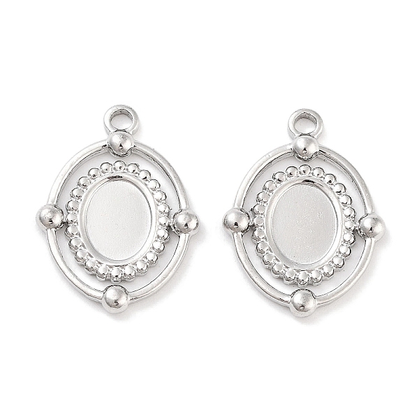 

PandaHall 304 Stainless Steel Pendant Cabochon Settings, Oval, Stainless Steel Color, Tray: 8x6mm, 21.5x16x2.5mm, Hole: 1.8mm 304 Stainless...
