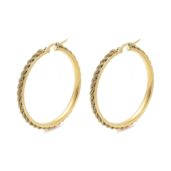 

PandaHall Vacuum Plating 202 Stainless Steel Hoop Earrings, with 304 Stainless Steel Pins, Golden, 42.5x3.5mm 202 Stainless Steel Ring